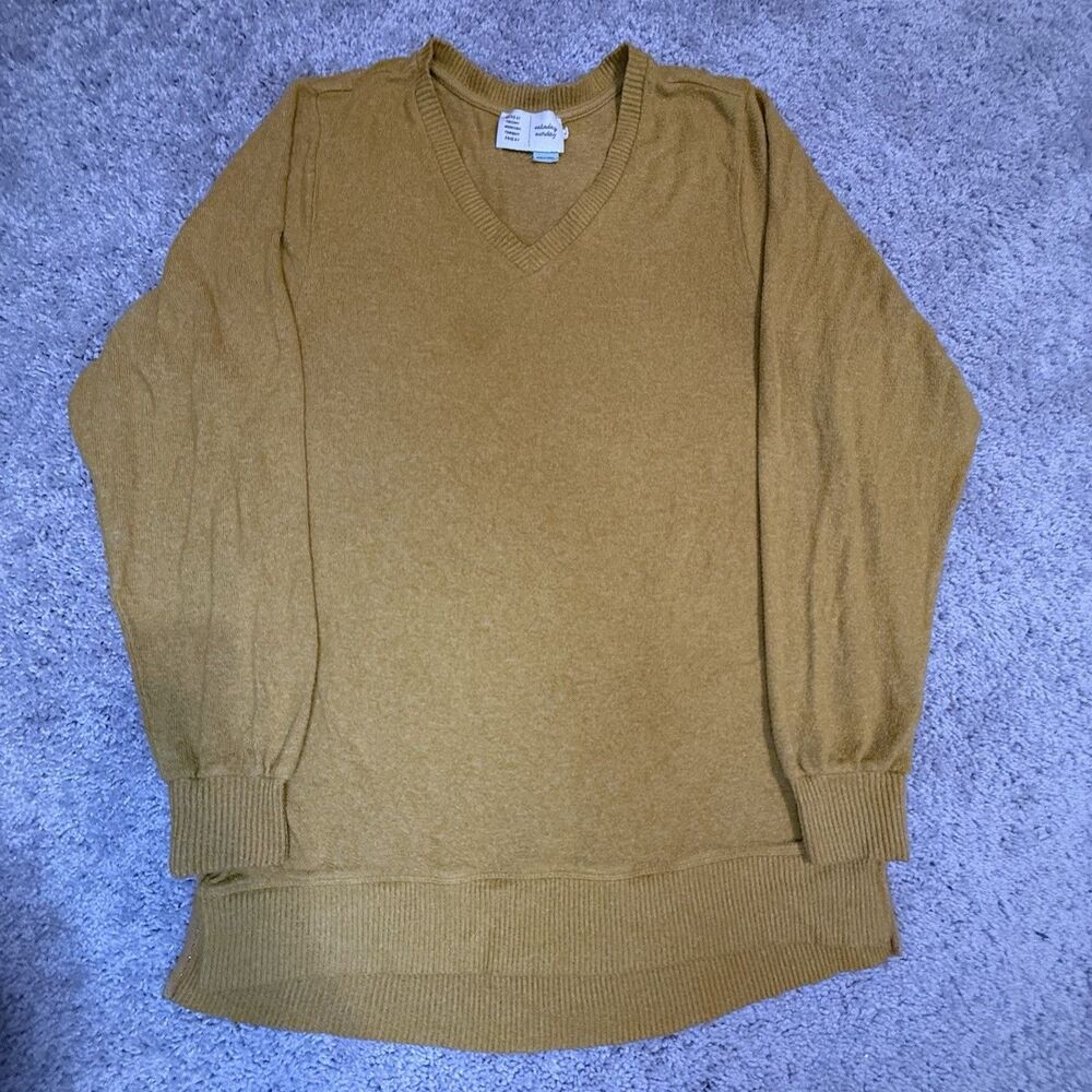 Anthropologie Saturday Sunday Women's XS Hacci Brushed Fleece Mustard Sweater